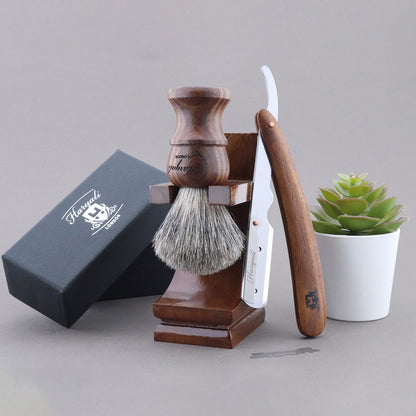 Haryali's Wooden Straight Razor Set